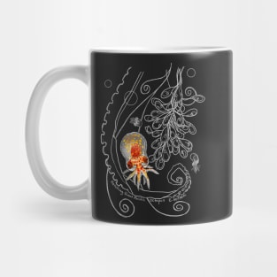 Baby Octopus Doodle - for dark background Mug